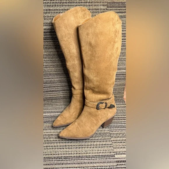 Portland Tan Suede Boots Sz 8 - Picture 3 of 14